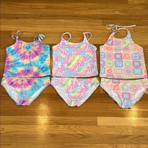 3 Children’s Place Tankini Tie-Dye Swimsuits, size 10/12